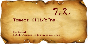 Tomecz Kiliána névjegykártya